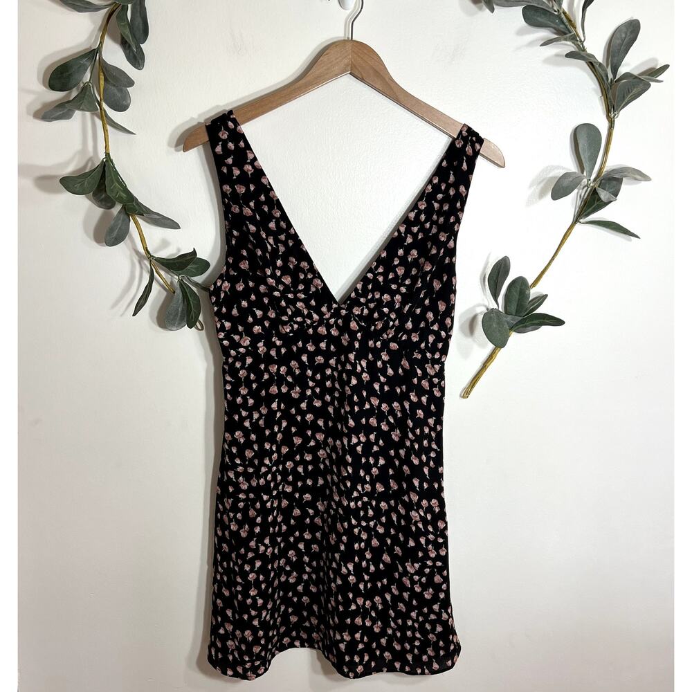 BP Black and Pink Floral Tank Dress